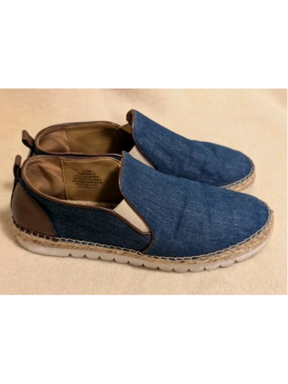 Nine West Youth Denim Espadrilles Slip On Size Y7 Sandals F81